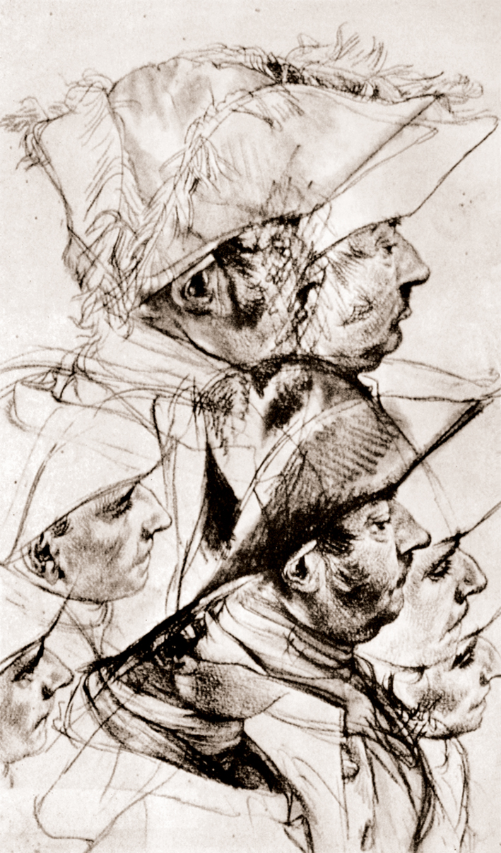  Adolpyh Von Menzel —— 普鲁士军人头部的习作